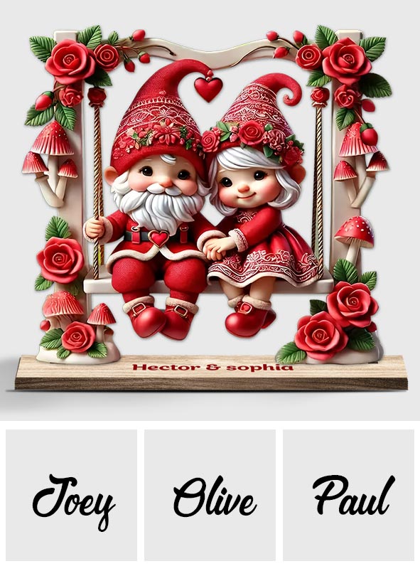 Lovely Gnome Couple - Personalized Couple 1 Layered Big Freestanding