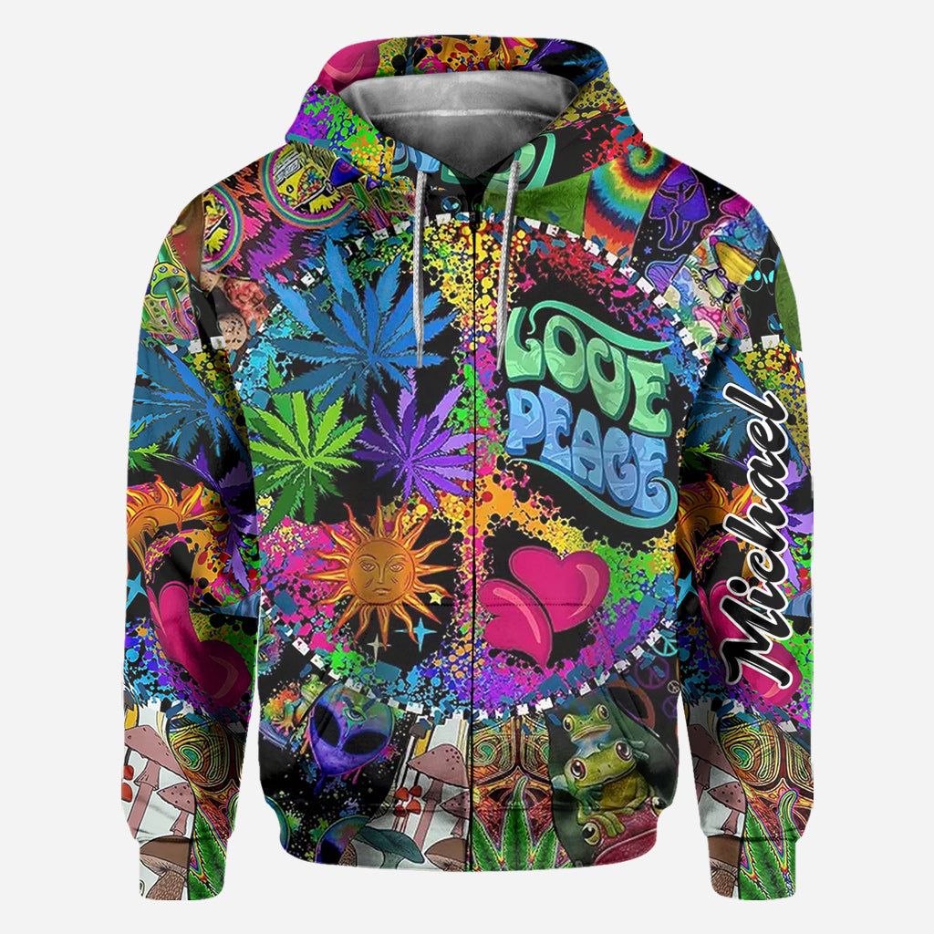 Love Peace - Personalized Hippie All Over Shirt
