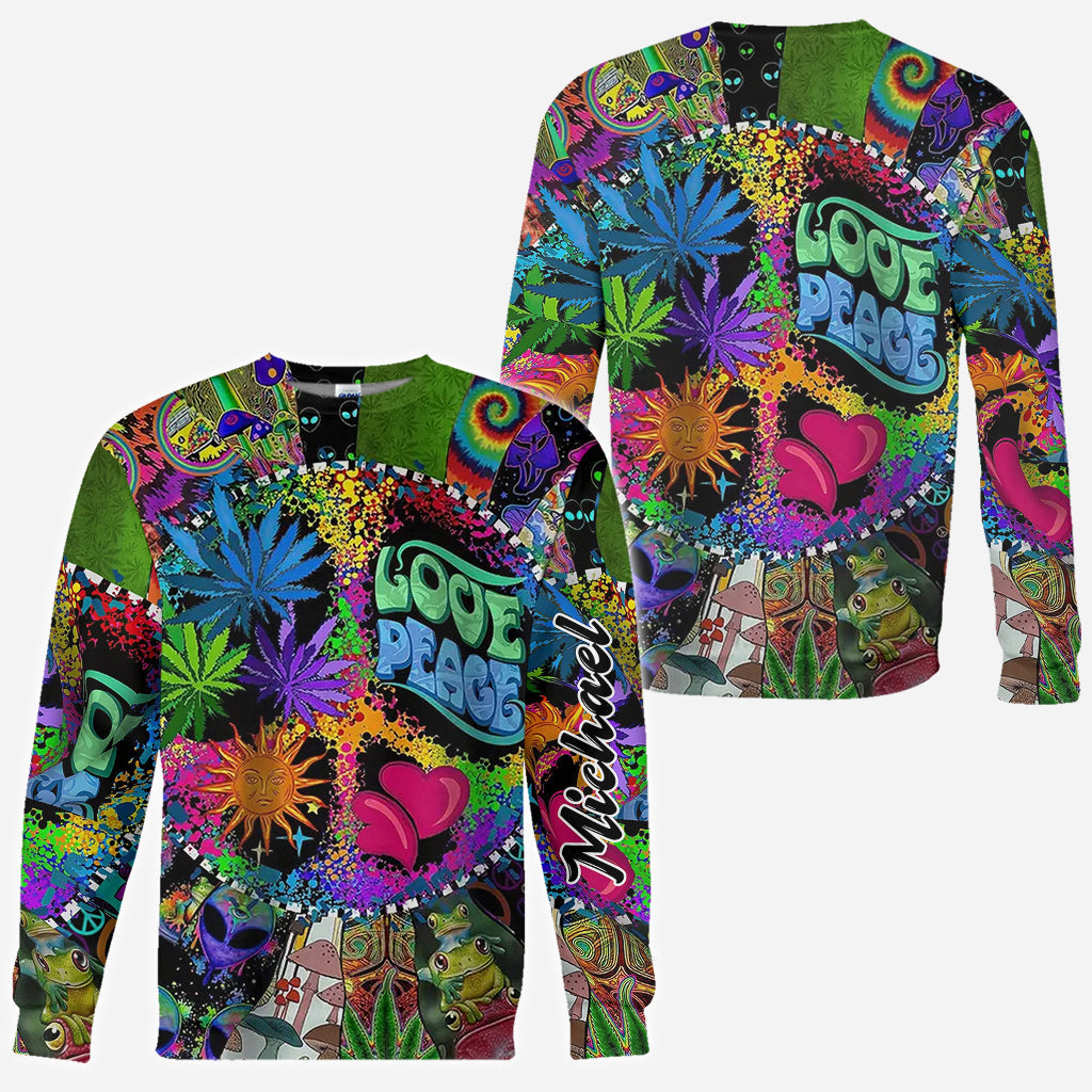 Love Peace - Personalized Hippie All Over Shirt