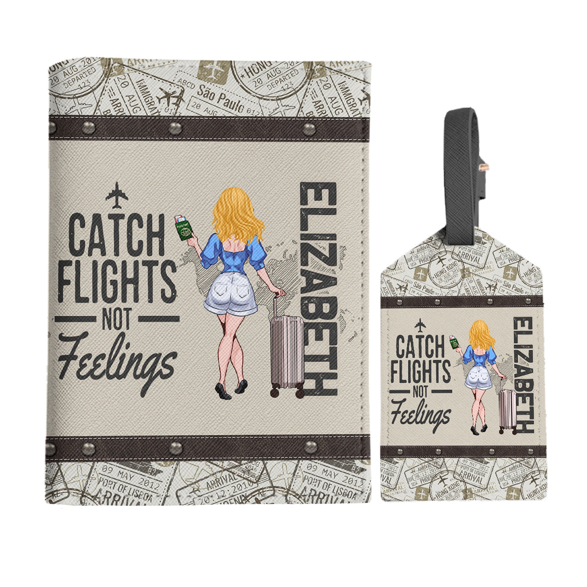 Adventure Awaits - Travelling gift for her, mom, wife, girlfriend, friend - Personalized Set