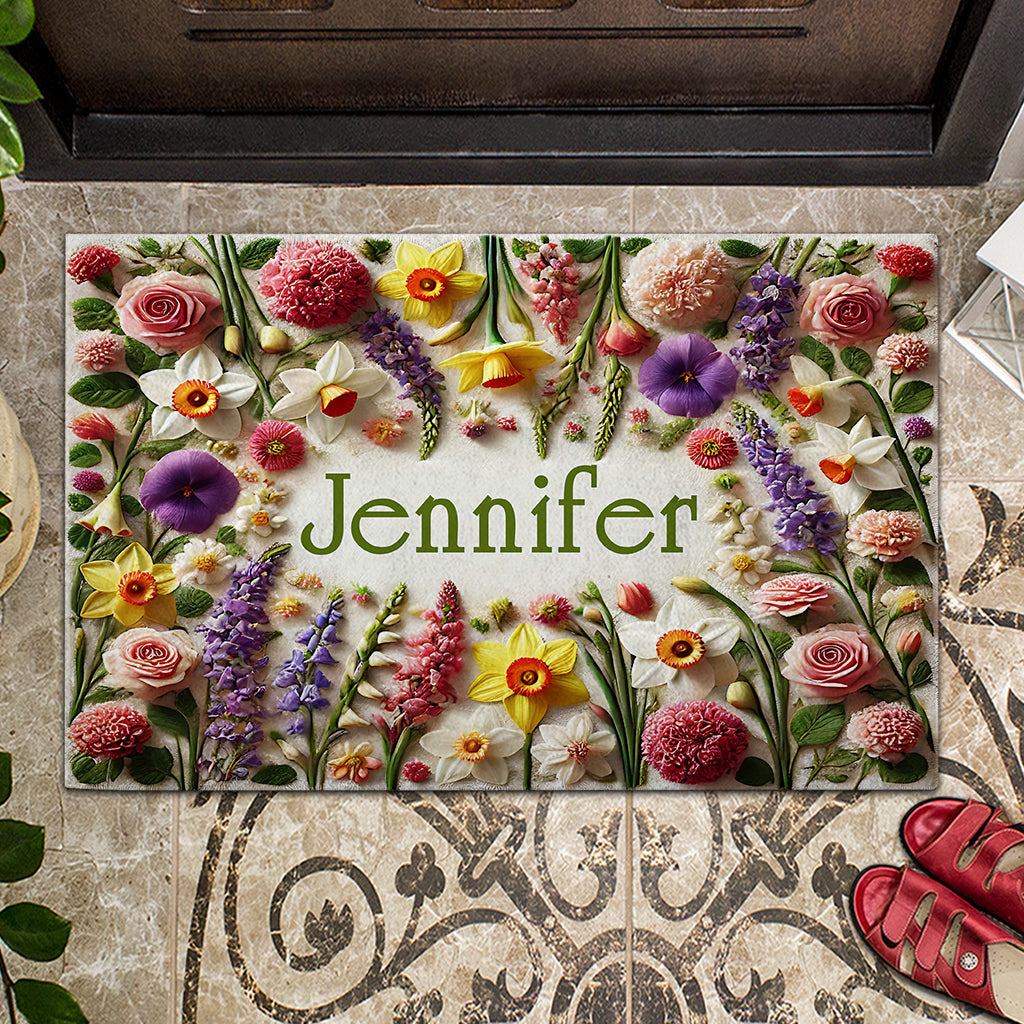 Beautiful Flowers - Personalized Gardening Doormat