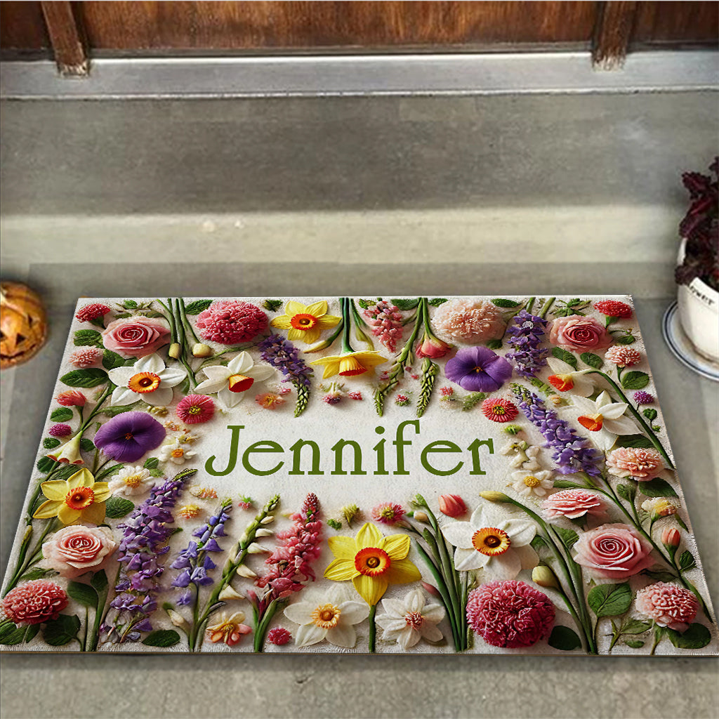 Beautiful Flowers - Personalized Gardening Doormat