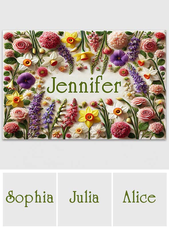Beautiful Flowers - Personalized Gardening Doormat