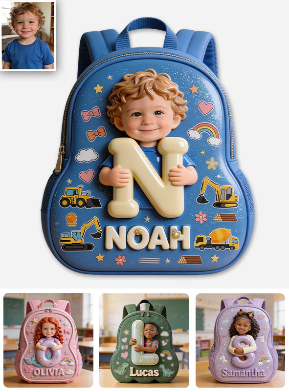 Personalized 3D Cute Baby Girl Pink Backpack Custom Name Gift for Toddler Little Girl Back to School Daycare