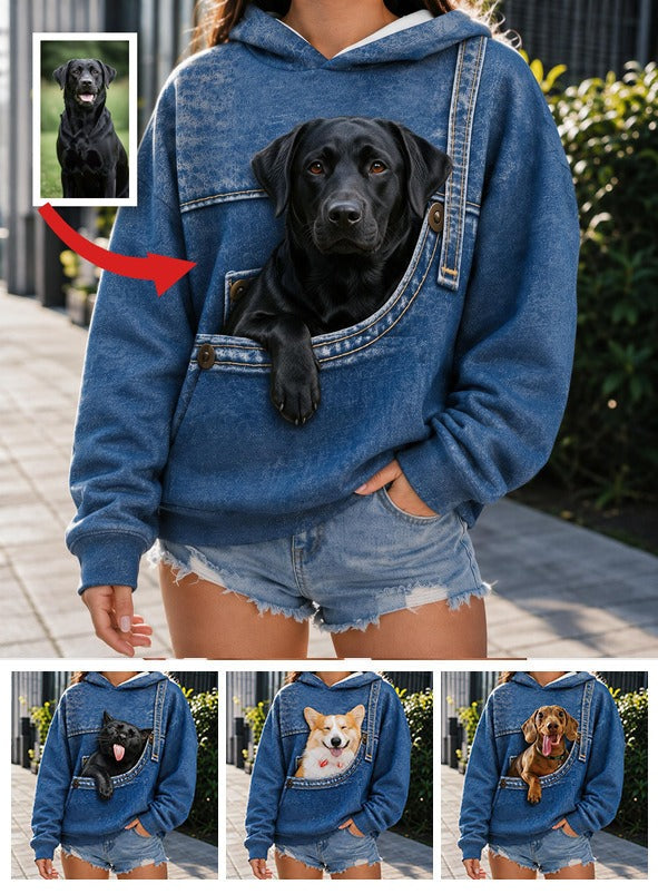 Personalized Black Labrador Retriever All Over Print Hoodie, Cute Gift for Dog Lover Pet Owner