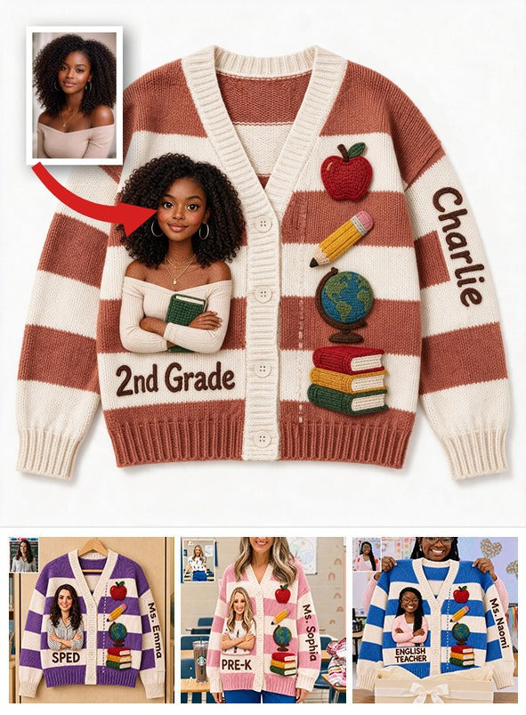 Cardigan Personnalisé pour Enseignante Noire de 2ème Année