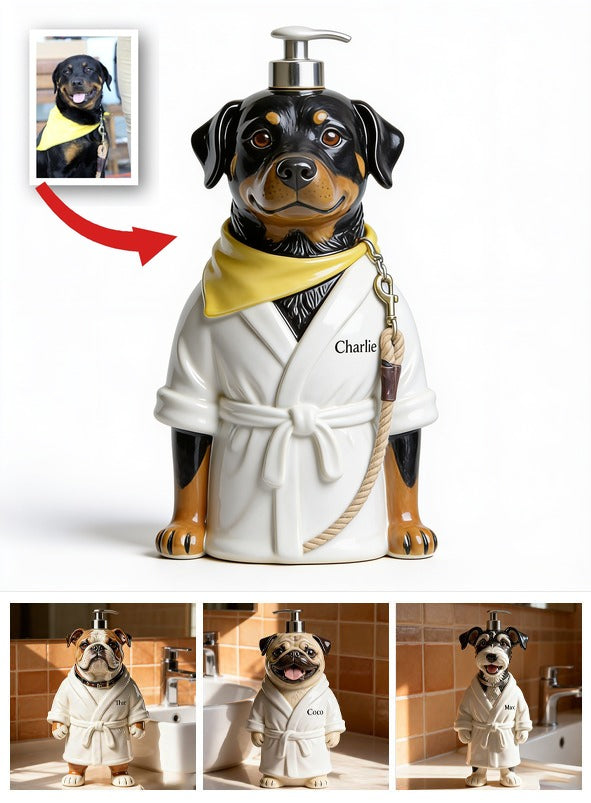 Distributeur de savon spa Rottweiler personnalisé - Cadeau déco mignon