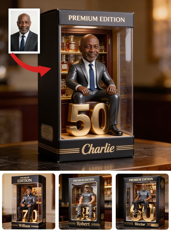 Personalized 50th Birthday Senior Black Man Custom Shaped Acrylic Plaque, Keepsake Gift for Dad Husband Grandpa