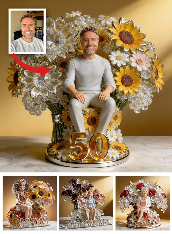 Plaque Acrylique Personnalisée Anniversaire 50 Ans pour Papa, Mari, Papi