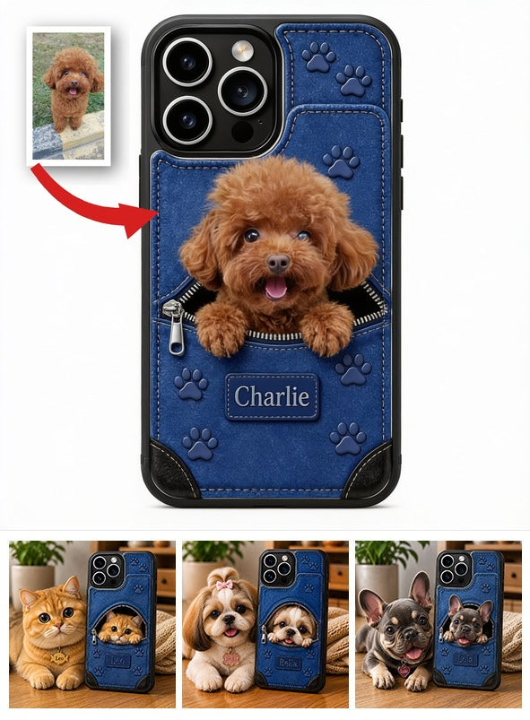 Personalized Reddish Brown Curly Toy Poodle Wallet Phone Case, Dog Lover Gift