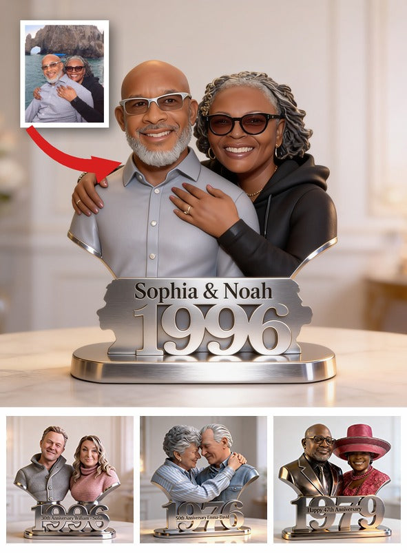 Plaque Acrylique Personnalisée 30e Anniversaire Couple Noir 1996