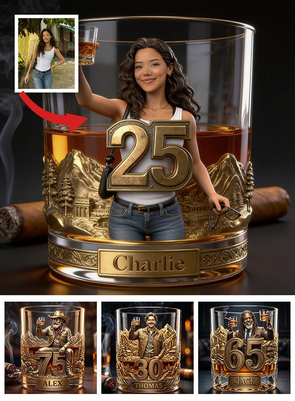 Personalized 25th Birthday Latina Woman Whiskey Glass Gift For Her