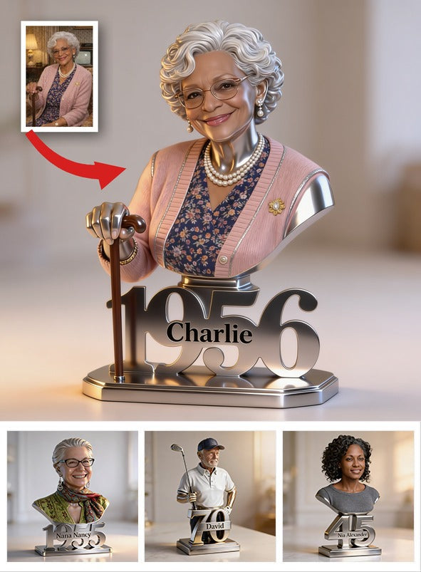 Personalized 70th Birthday Older Black Woman Custom Shaped Acrylic Plaque Grandma Gift