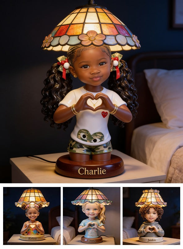 Personalisierte schwarze LED-Nachtlampe für kleine Mädchen, Geschenk für Tochter Enkelin Nichte