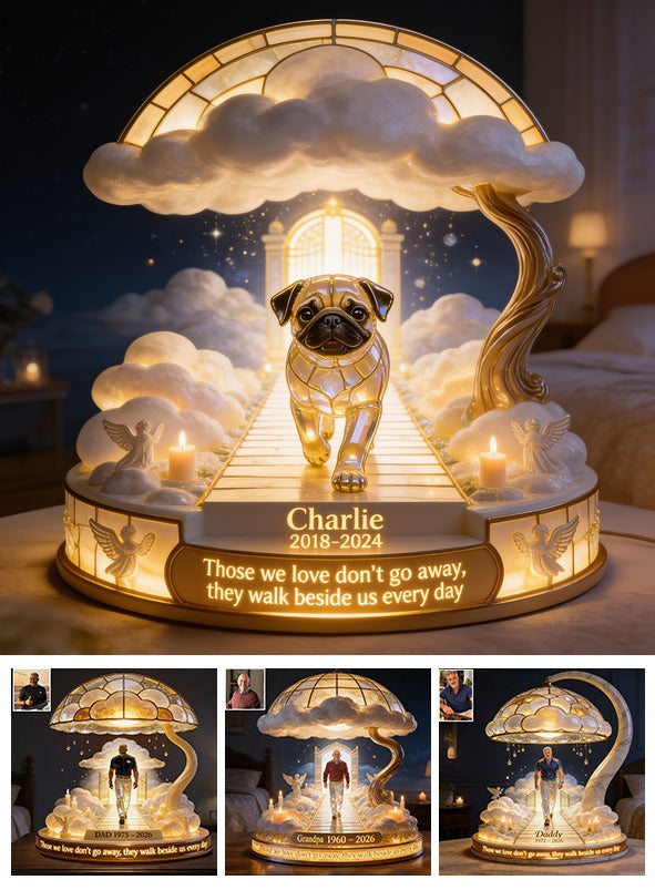 Personalized Fawn Pug Memorial Acrylic LED Night Light Pet Remembrance Gift