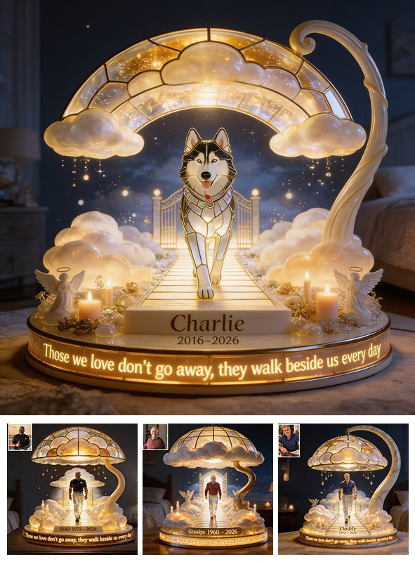 Personalized Siberian Husky Memorial Acrylic LED Night Light Pet Loss Gift
