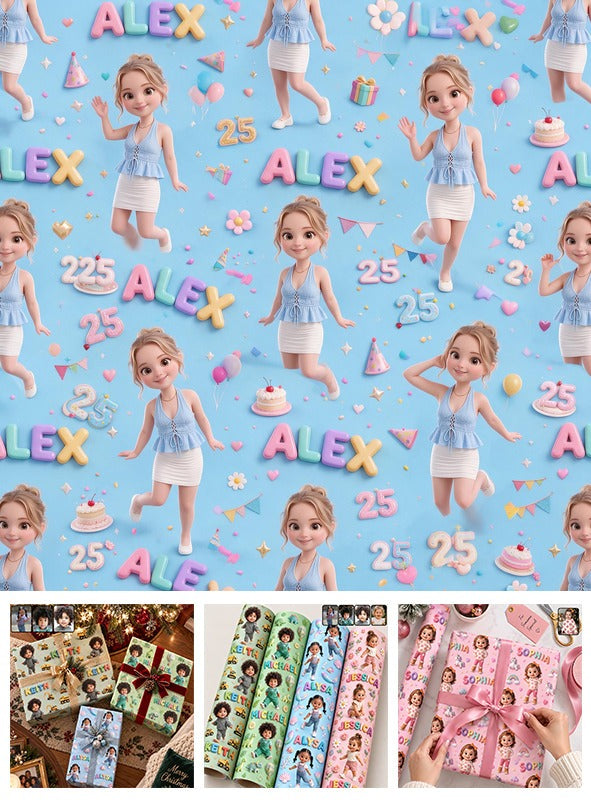 Personalized 25th Birthday Woman Wrapping Paper Gift Wrap