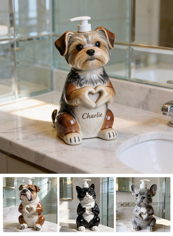 Personalized Yorkshire Terrier Soap Dispenser Dog Lover Home Decor Gift