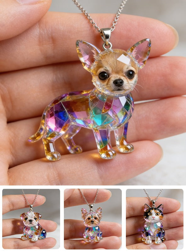 Custom Photo Fawn White Chihuahua Puppy Acrylic Pendant Necklace Dog Lover Gift