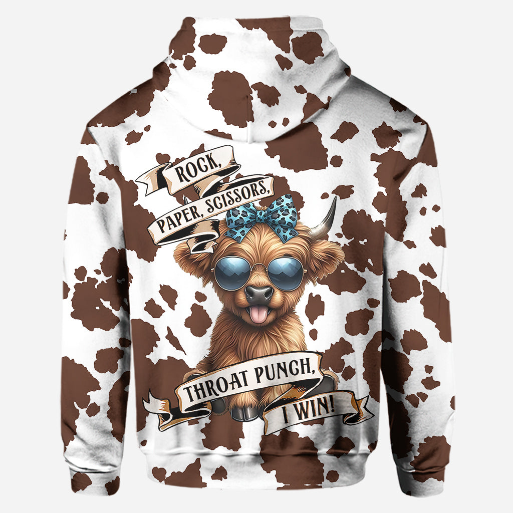 Rock Paper Scissors - Personalized Highland Cow Hoodie and Leggings