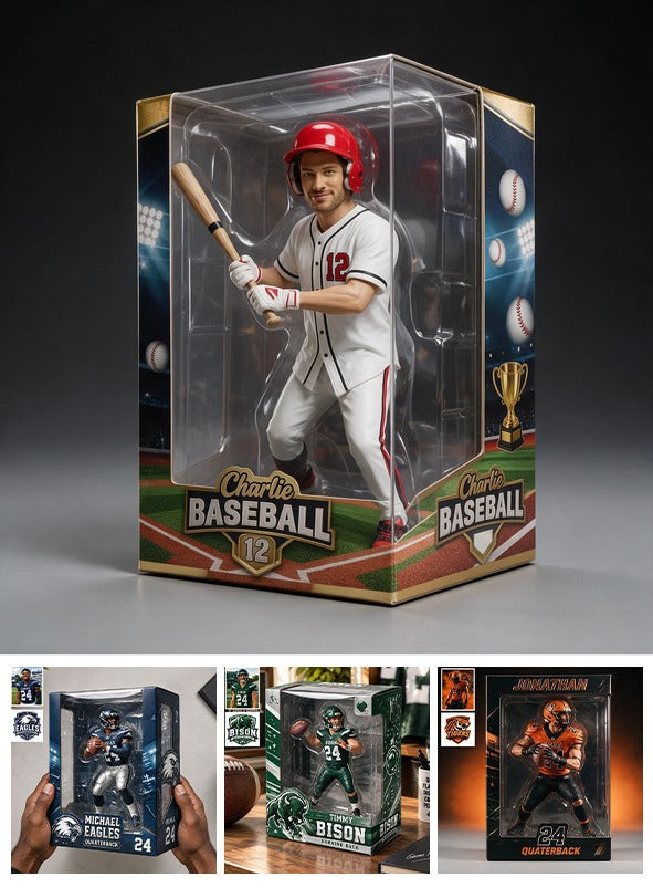 Personalized Adult Man Baseball Player Acrylic Display Box Sports Fan Gift