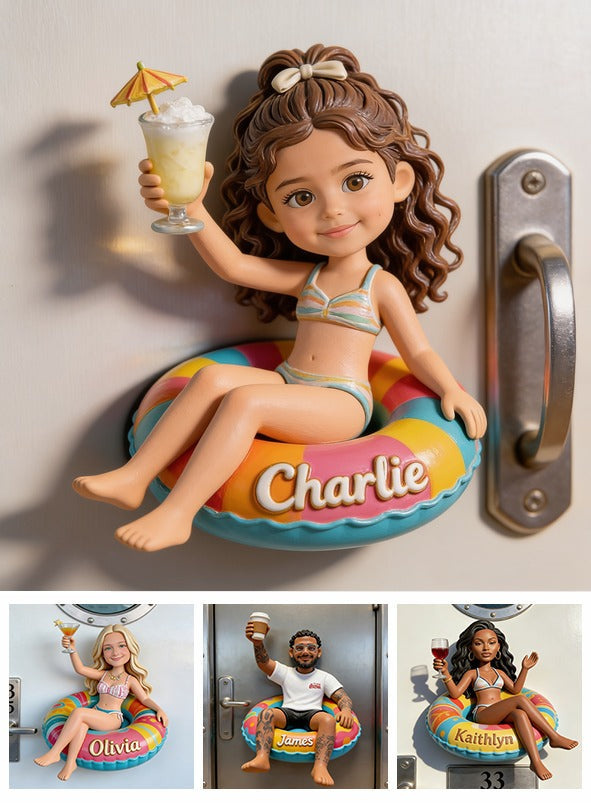 Personalized Latina Little Girl 3D Fridge Magnet Summer Keepsake Gift