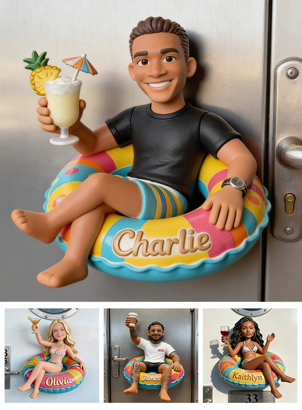 Personalized Black Man Cruise 3D Fridge Magnet Gift