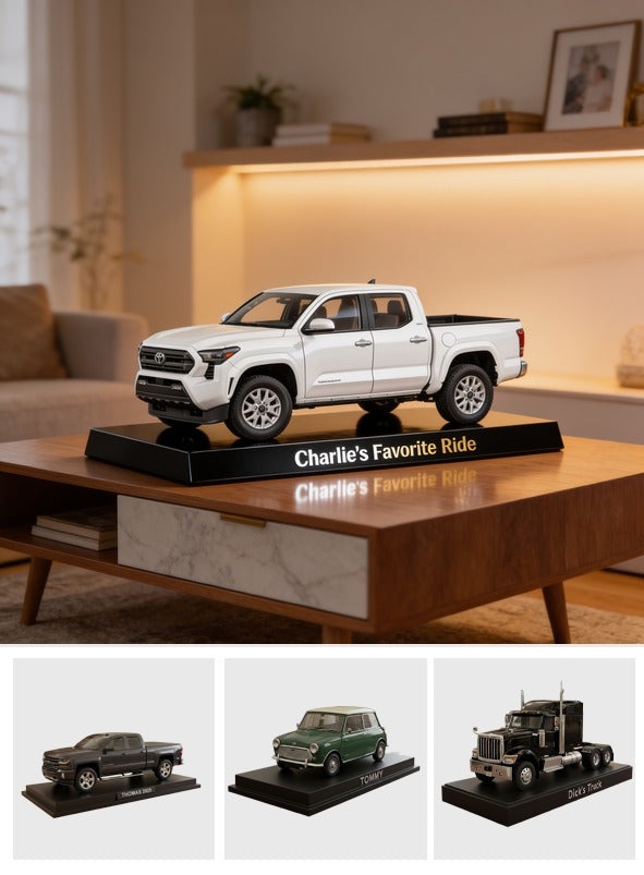 Personalized White Toyota Tacoma Pickup Truck Custom Shaped Acrylic Plaque Car Lover Gift