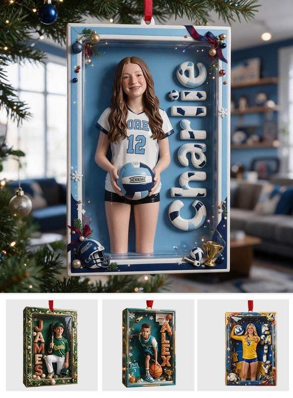 Personalized Female Youth Volleyball Player Christmas Ornament Volleyball Gift
