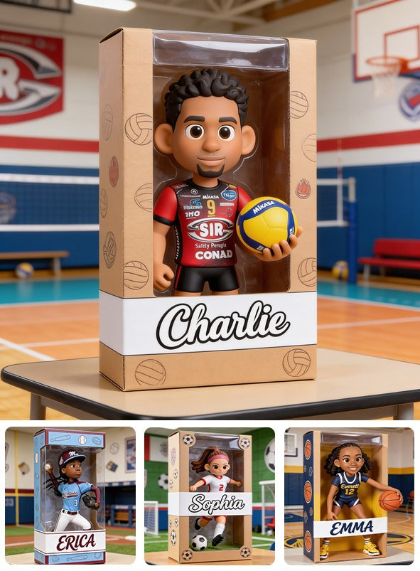 Personalized Black Man Volleyball Player Custom Shaped Acrylic Plaque Sports Gift