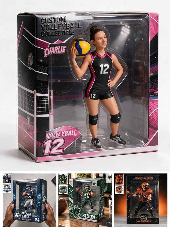 Personalized Latina Woman Volleyball Player Acrylic Display Case Sports Collectible