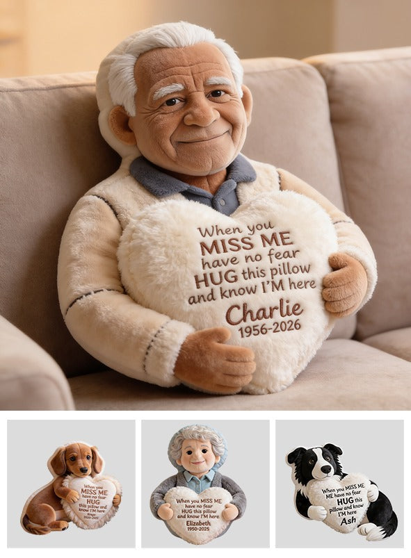 Personalized Older Black Man Grandpa Memorial Faux Fur Shaped Pillow