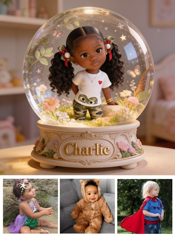Personalized Black Little Girl Custom Shaped Acrylic Plaque, Gift for Daughter Granddaughter Niece