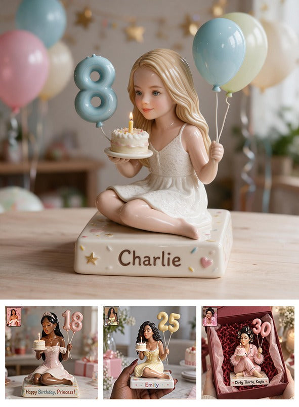 Personalized Birthday Little Girl 3D Plaque, Keepsake Gift for Daughter Granddaughter Niece