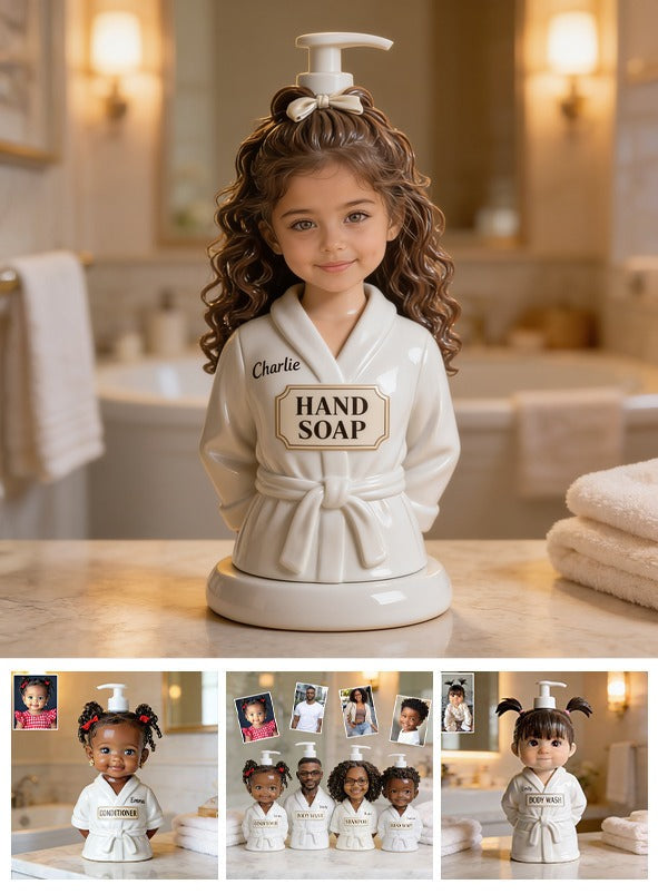 Personalized Latina Little Girl Soap Dispenser Kids Bathroom Decor Gift