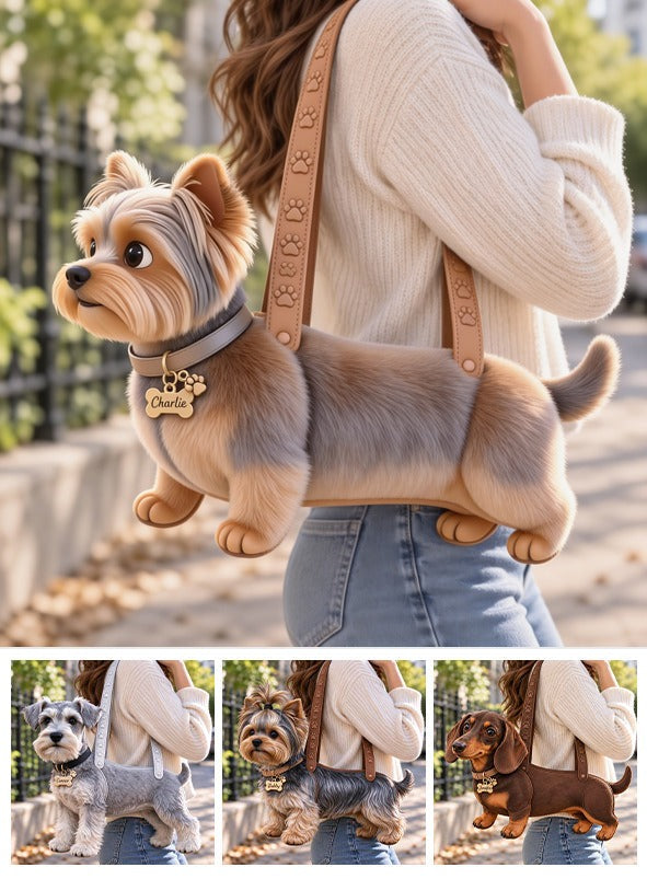 Personalized Long Coat Yorkshire Terrier Shaped Tote Bag Dog Lover Gift