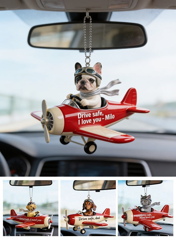 Custom Photo Black and White French Bulldog Car Ornament Dog Lover Gift