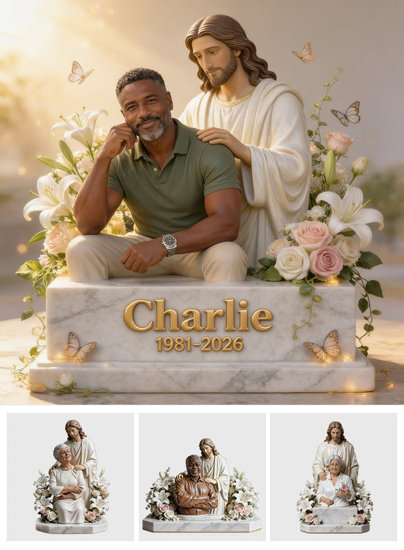 Personalized Memorial Middle-Aged Black Man Custom Shaped Acrylic Plaque Bereavement Gift