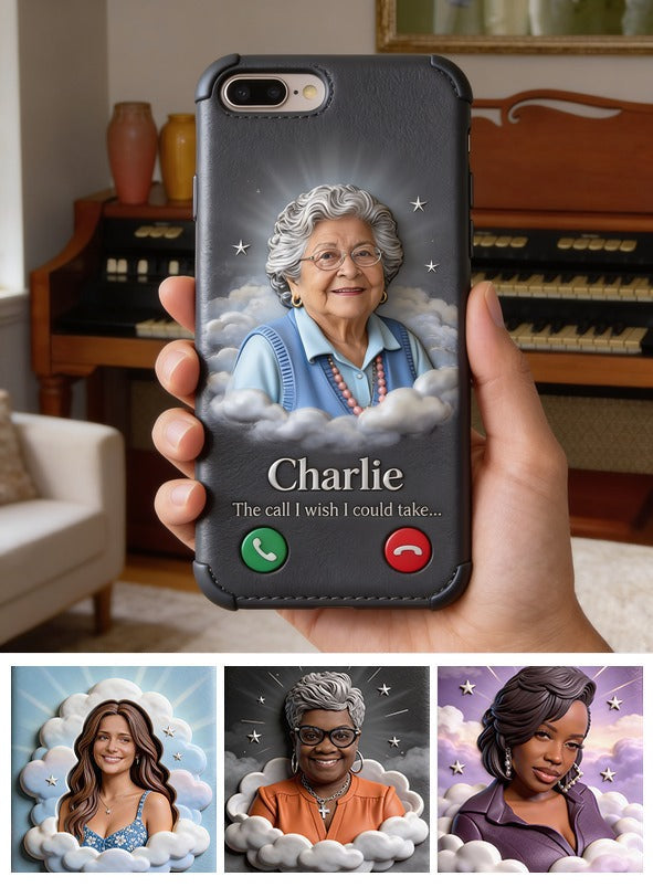 Personalized Older Latina Woman Grandma Memorial Leather Phone Case