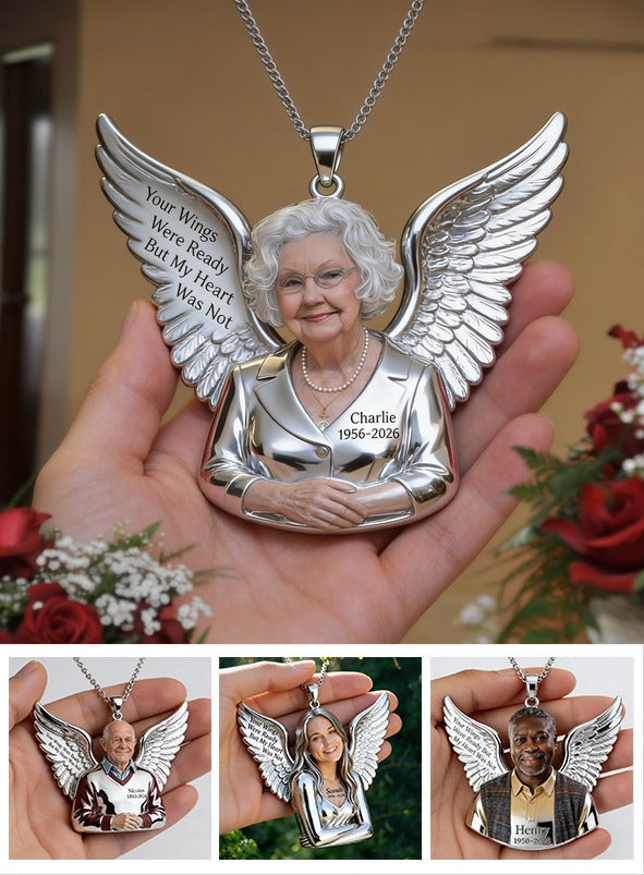Personalized Older Woman Grandma Memorial Metal Pendant Necklace