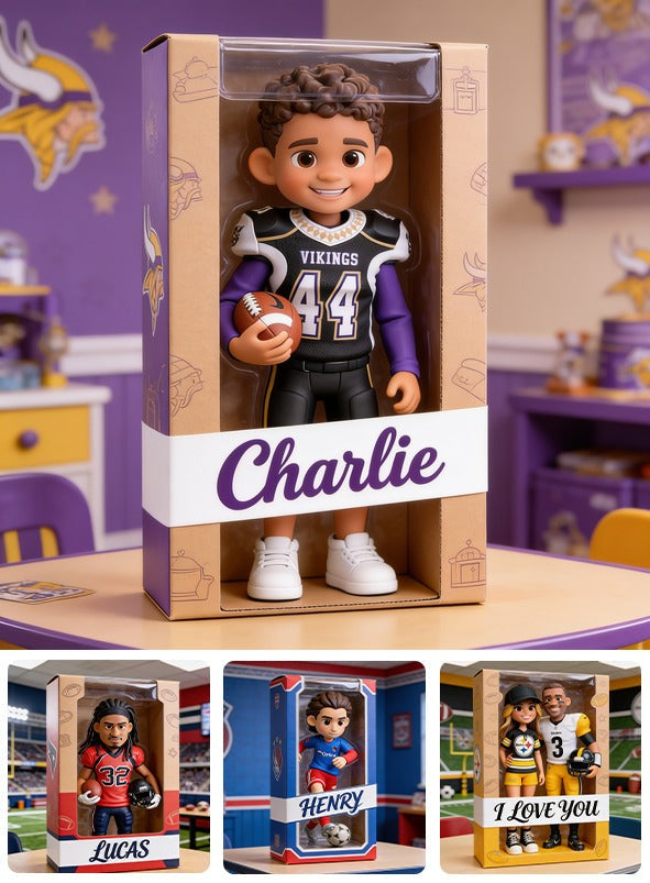 Personalized Latino Youth American Football Player Custom Shaped Acrylic Plaque