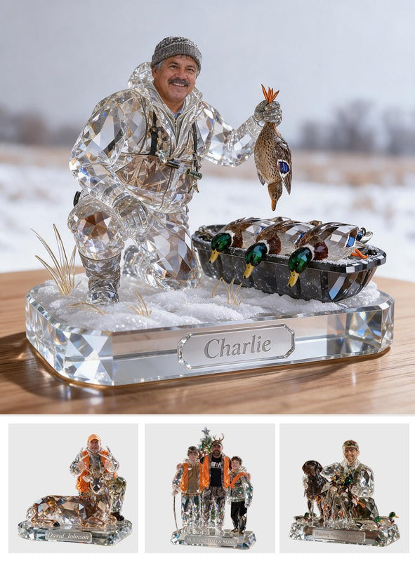 Personalized Middle-Aged Latino Duck Hunter Custom Shaped Acrylic Plaque Hunting Gift