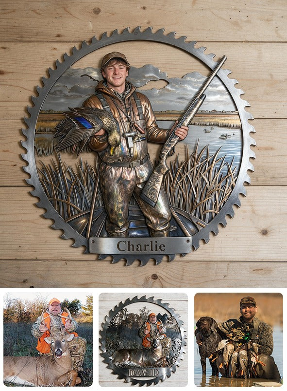 Personalized Duck Hunter 3D Cut Metal Sign Hunting Wall Decor