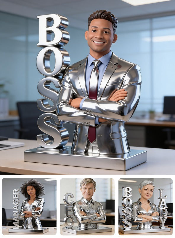 Personalized Custom Photo Black Male Boss Custom Shaped Acrylic Plaque Office Desk Gift