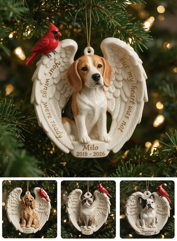 Personalized Custom Photo Tricolor Adult Beagle Memorial Ceramic Ornament Pet Keepsake