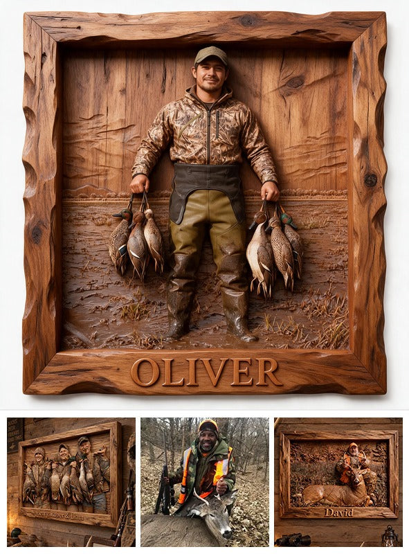 Personalized Custom Photo Latino Duck Hunter Shaped Wood Sign Hunting Wall Decor