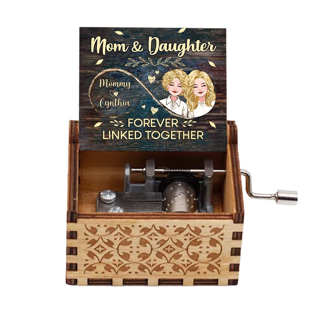 Side By Side - Gift for mom, grandma, daughter, son, granddaughter, grandson - Personalized Hand Crank Music Box