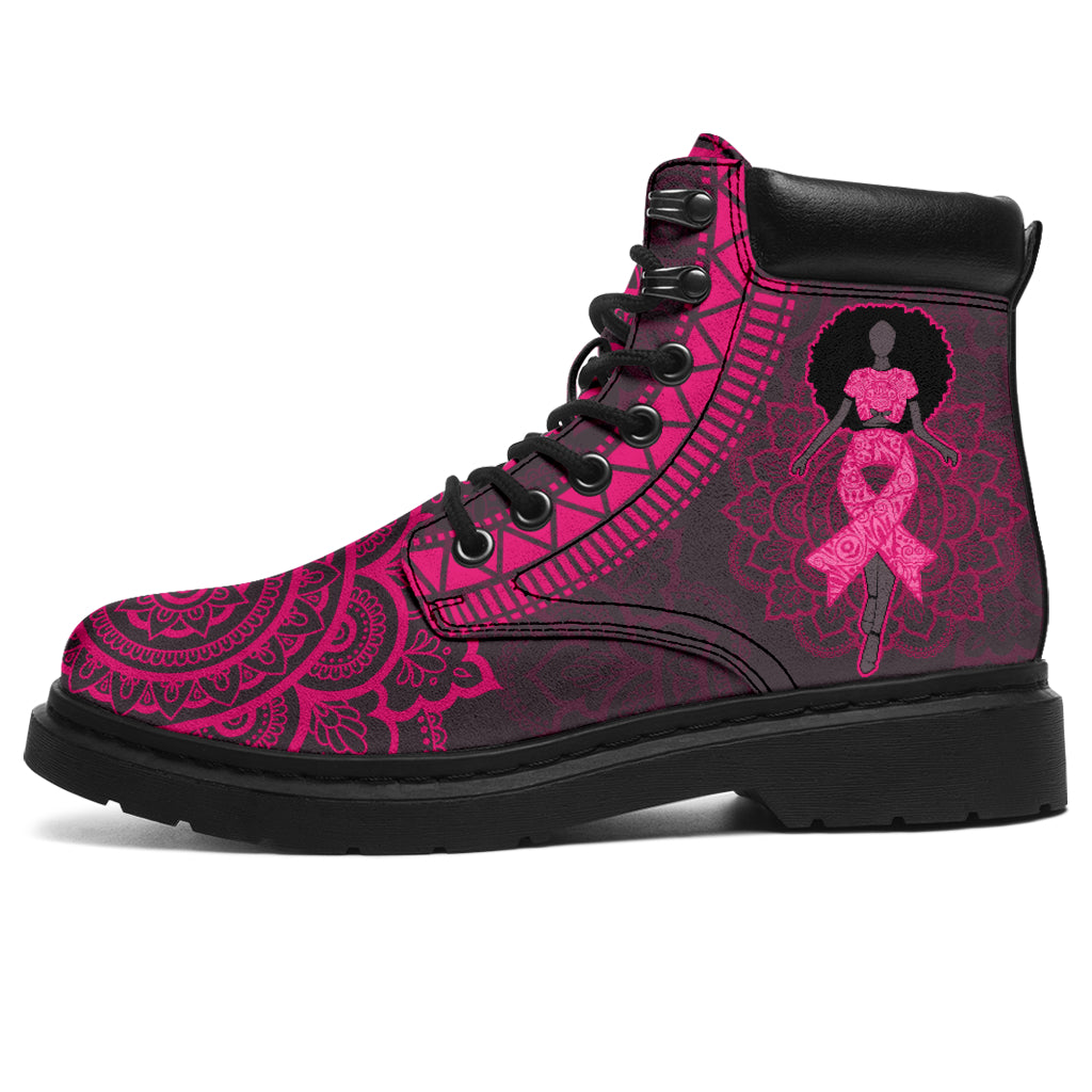 Breast Cancer Awareness Mandala Breast Cancer Awareness All Season Boots 0622