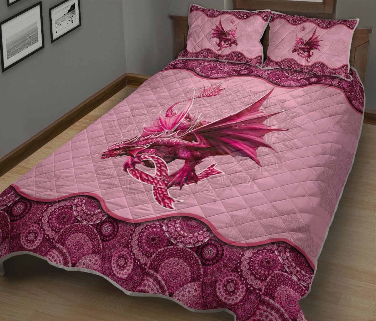 Breast Cancer Warrior Breast Cancer Awareness Quilt Set 0622
