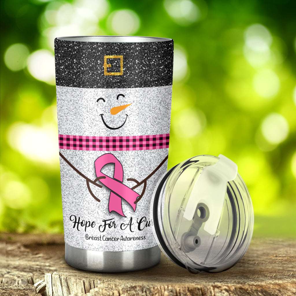 Gobelet anti-cancer du sein « Hope For A Cure » à imprimé pailleté (réf. 0622)